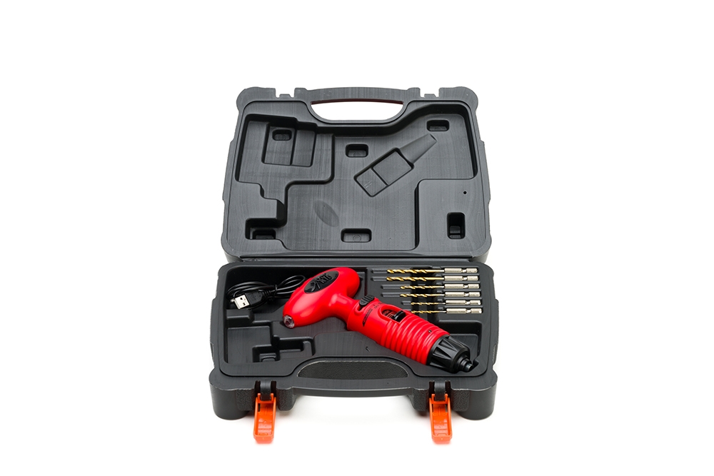 Toolkid oppladbar drill m/6 bor/bits USB ladekabel