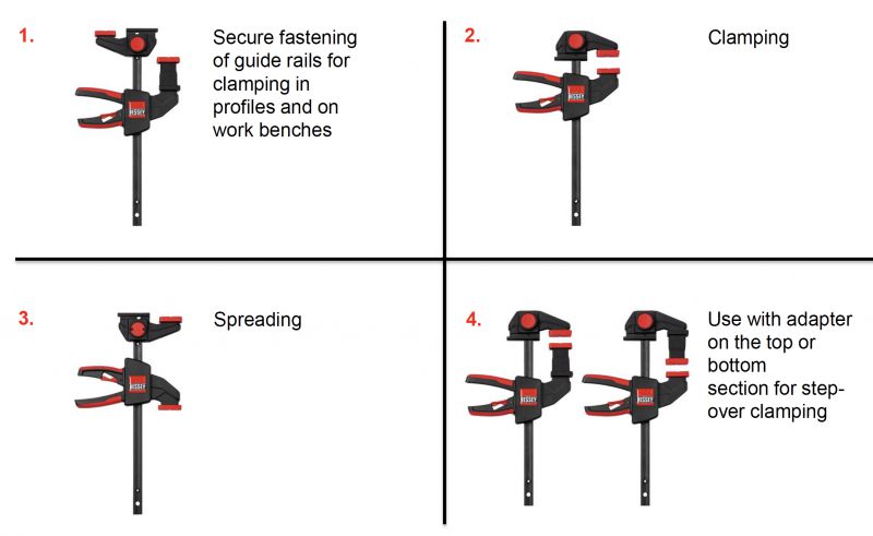 Bessey profilskinne tvinge 2 stk 150mm