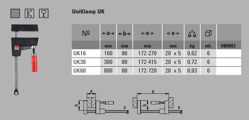 Bessey Uniklamp tvinge 600/80mm