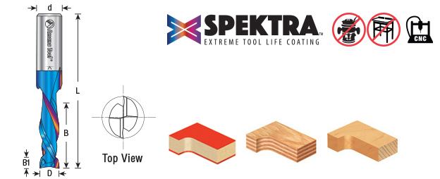 AM Spektra Comp. Spiralfres Dia ø6x22mm Skaft ø6mm