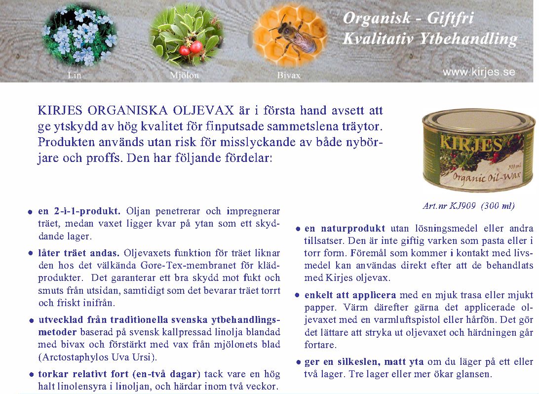 Kirjes KJ909 oljevoks 300ml