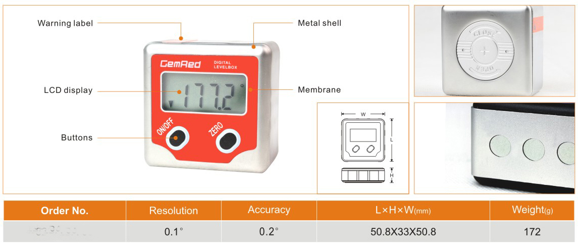 Digital vinkelmåler Bevelbox