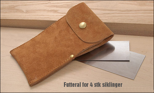 Siklings lærpose for 4 stk