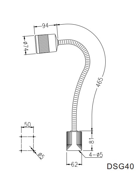 Arbeidslampe LED 465mm bøyelig