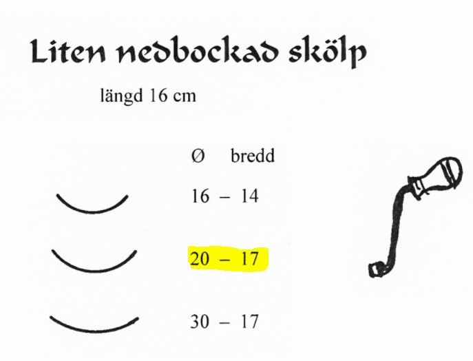 Gropjern bøyd l 16cm br 17mm