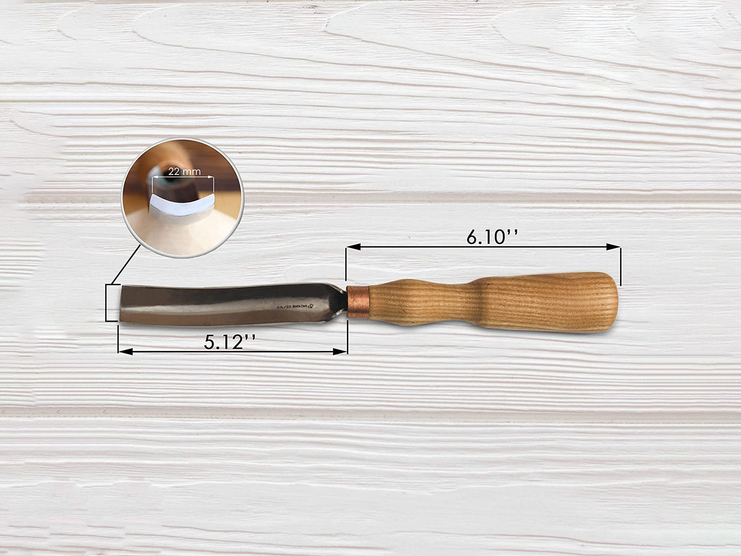 Beaver treskjærerjern nr 7L 22mm bredde med lang bøy