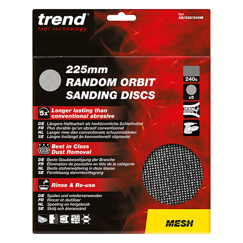 Trend pussedisk ø225 k240 mesh 5 stk