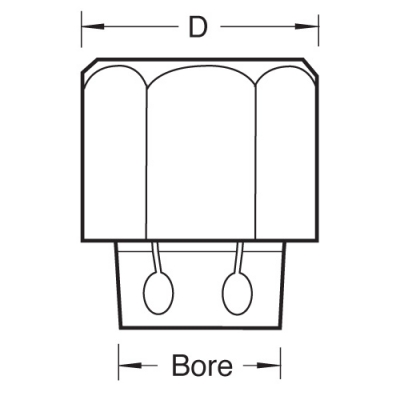 Spennhylse og mutter T5 6.35mm 1/4