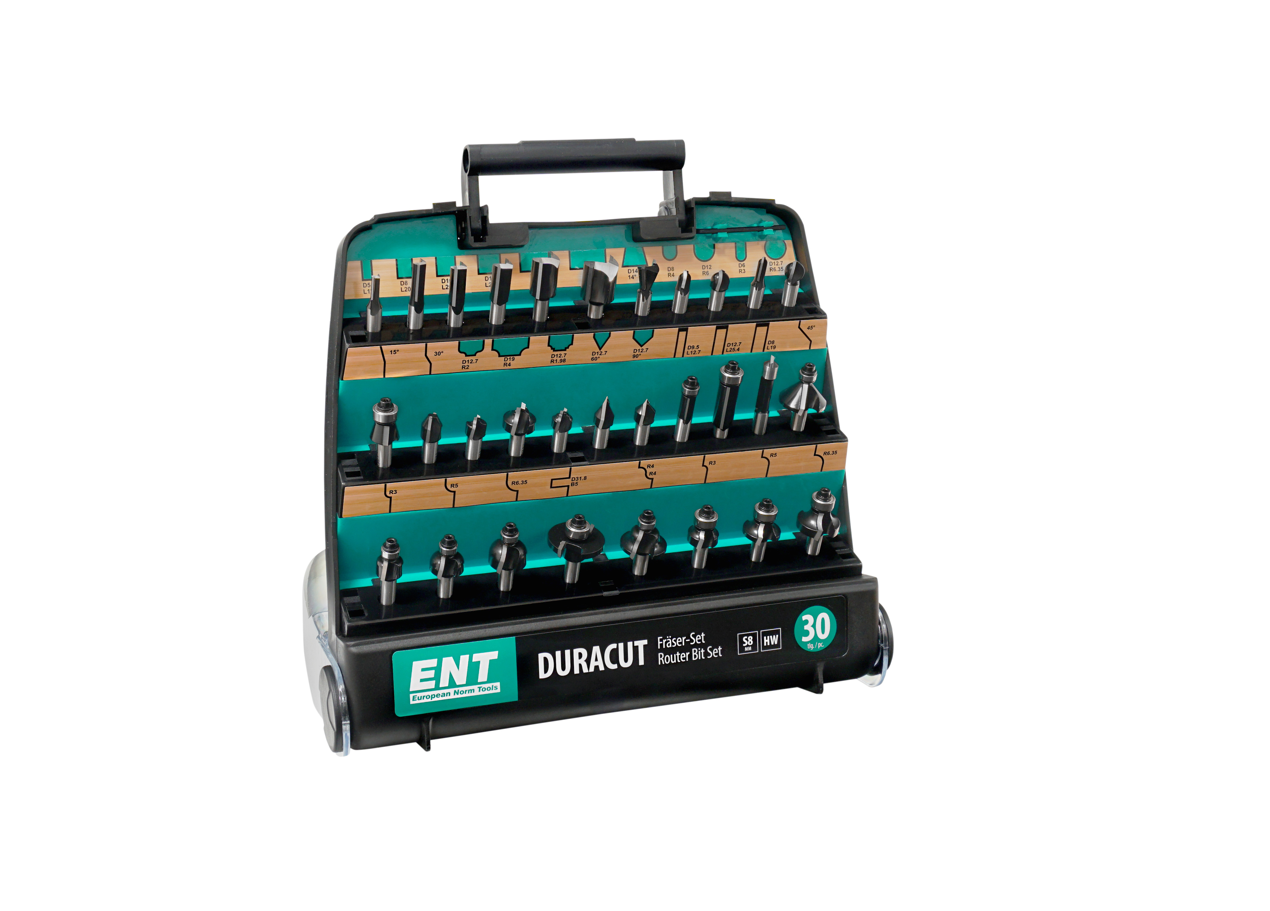 ENT fresestålsett 30dl ø8mm