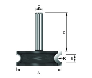 ENT kant hulkil konkav 6,35 r 3,18 sk8mm