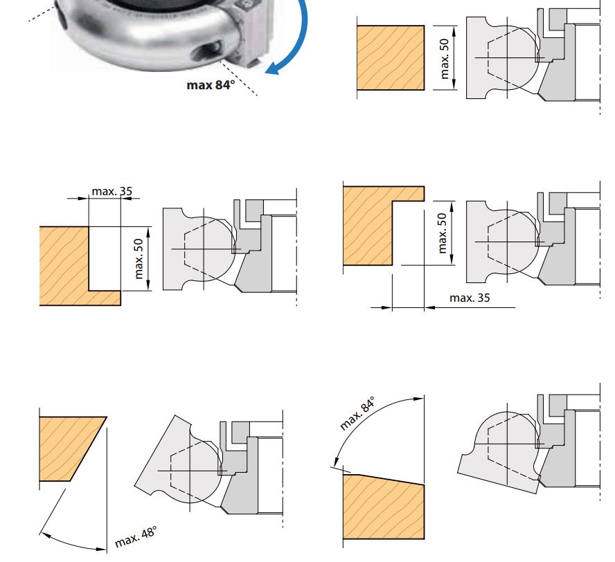 Leut fresestål ø165mm x 50 justerbar 0-84grader c ø30mm