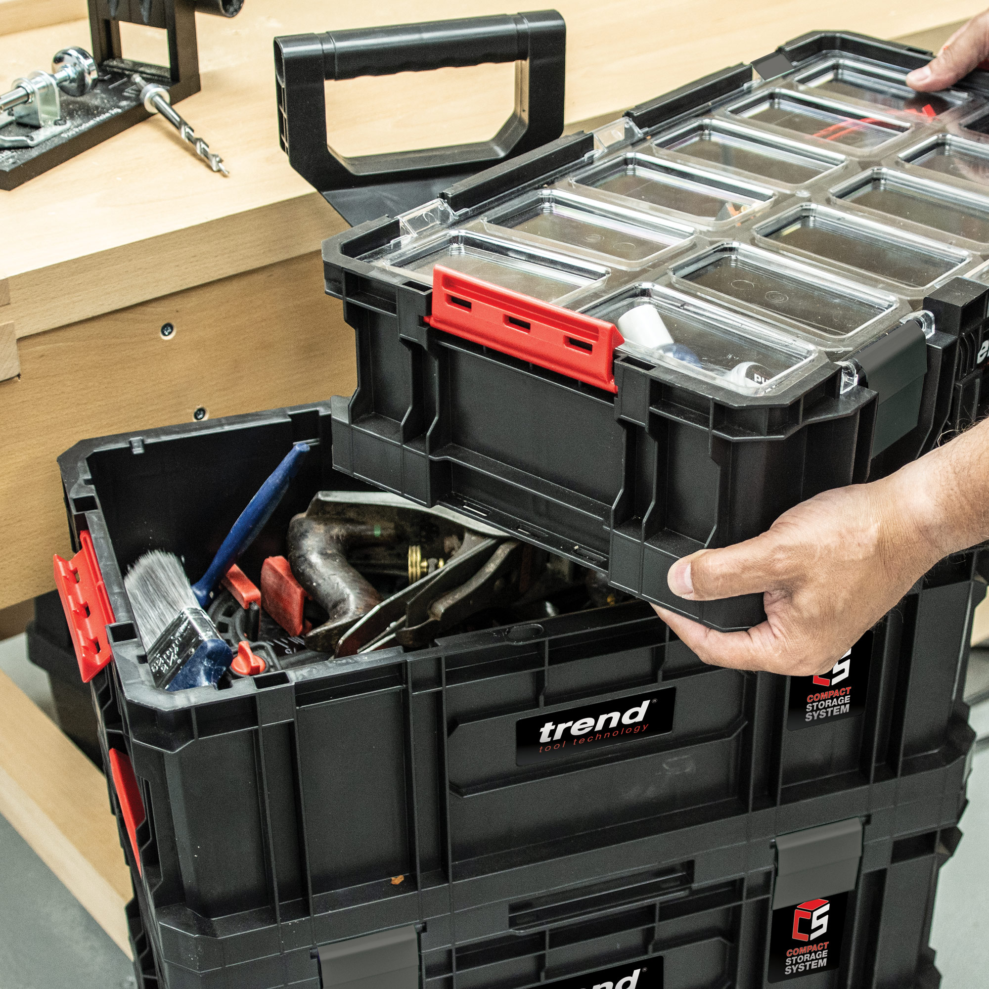 Trend Compact Verktøykasse sett 4dl m/hjul