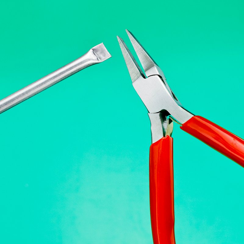 MC flat tang glatt 115mm rød