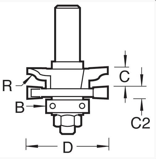 Rammesett fresestål Classic R 4mm ø12mm