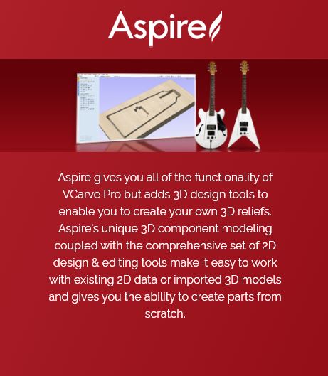 Vectric Aspire programvare lisens 2D og 3D