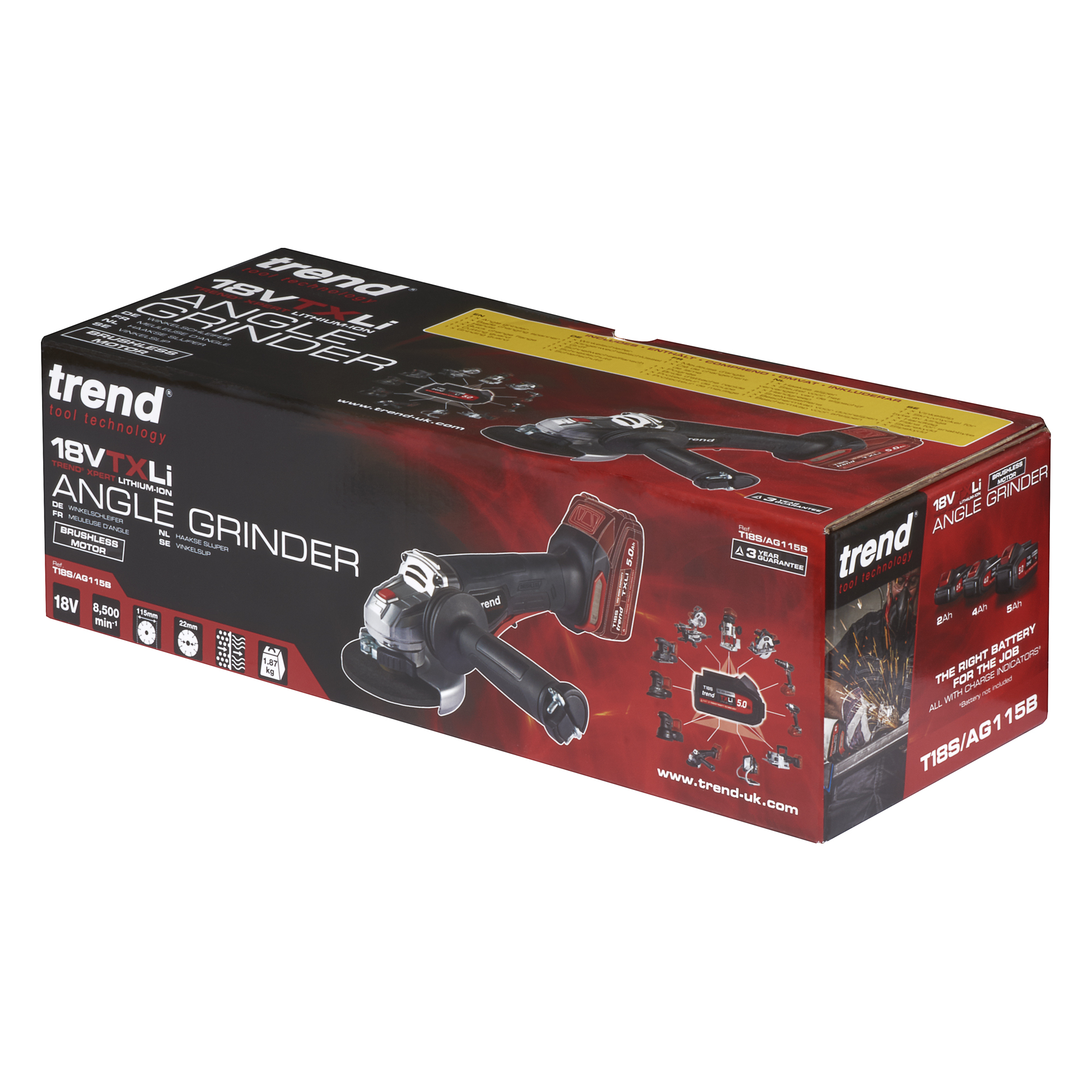 Trend 18V vinkelsliper 115mm kun maskin