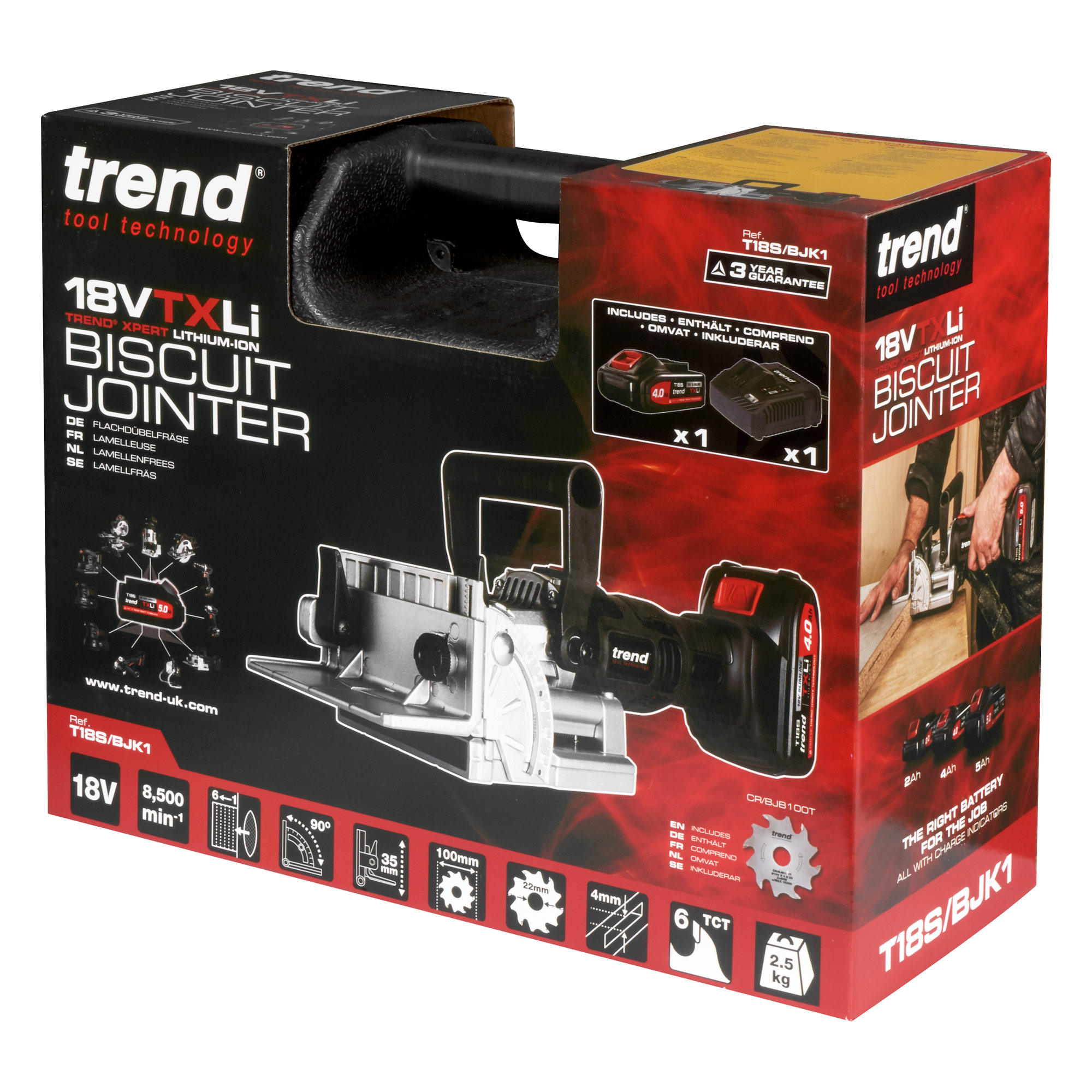 Trend 18V Lamellfres m/koffert uten lader/batteri